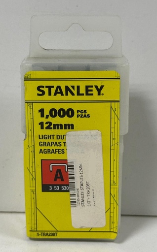 [  حديديSTAPLES  12 ملم1/2" - TRA208T ]  STANLEY STAPLES 12MM 1/2" - TRA208T 