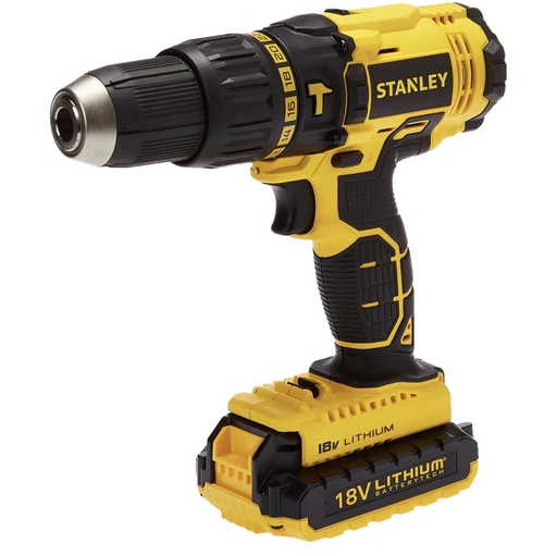 [ SCH20S2K - دريل ] STANLEY TOOLS CORDLESS HAMMER DRILL 18V WITH 2 BATTRIES - SCH20S2K-B5