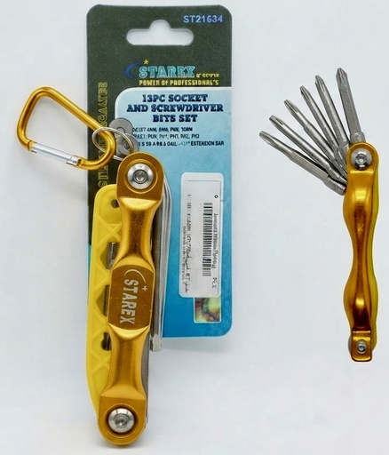 [ STAREX 12PCS  مقبس&  مفكBITS  قطع- ST21634 ]  STAREX 12PCS SOCKET & SCREWDRIVER BITS SET - ST21634 