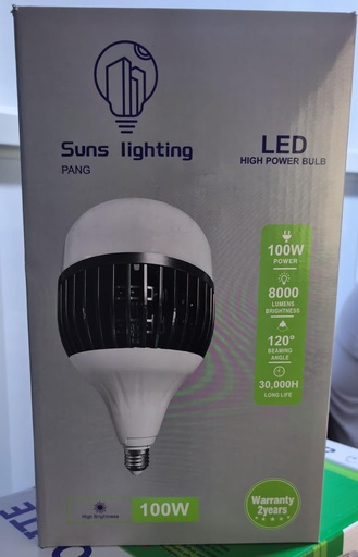 [ QB100 لمبة ليد 100وات 220 فولت ]  SUNS LIGHTING LED BULB T-SHAPE HIGH POWER 100W 220V WHITE 