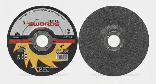 [ 4" -  ديسك قص الحديد ]  SWORDS CUTTING DISC METAL 4" 100X3X16MM - ATI 