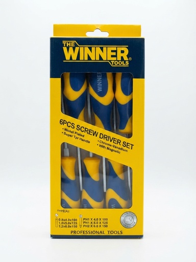[ WATSC01 مجموعة مفك البراغي ]  THE WINNER 6PCS SCREW DRIVER SET (-) (+) -CHIHNA 