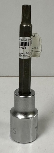 [ حبة النكى طويل 35 مم ]  TOP MAX CR-V T35 SPLINE BIT SOCKET LONG - TAIWAN 