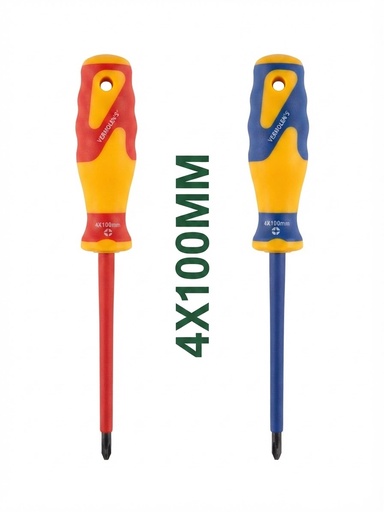 [ 4X100MM   برغي مفك قطع ]  VERMOLEN'S INSULTED SCREW DRIVER 2PS SET 4MMX100MM 