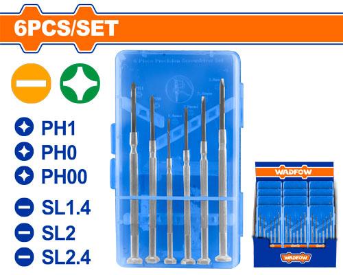 [ WSS2B26 مجموعة مفك البراغي ]  WADFOW 6PCS PRECISION SCREW DRIVER SET (-) (+) -CHINA 