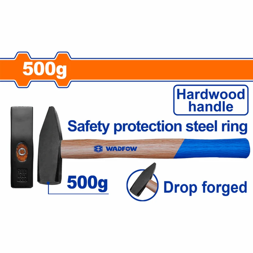 [شاكوش يد خشب 500 جرام WMB1305]  WADFOW MACHINIST HAMMER STEEL HEAD WOOD HANDLE 500G 