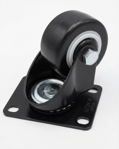 [ 65MM 2.5" - كفر اسود ربر متحرك ]  WHEEL BLACK RUBBER BEARING 2.5" 65MM 