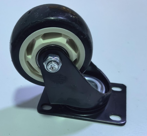 [ 75MM 3" - كفر اسود ربر متحرك ]  WHEEL BLACK RUBBER BEARING 3" 75MM - KIT/JIALILILE 