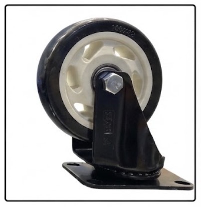  WHEEL BLACK RUBBER BEARING 4" 100MM - BMB 
