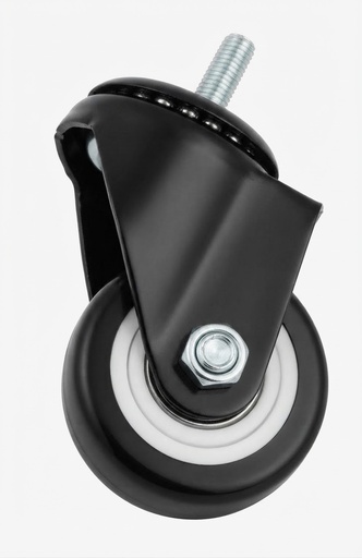  WHEEL BLACK RUBBER BEARING BOLT TYPE 2.5" 60MM 