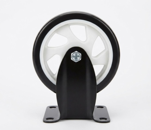 [ 5'' 125X3 ]  WHEEL BLACK RUBBER FIX TYPE 5'' 125X32 