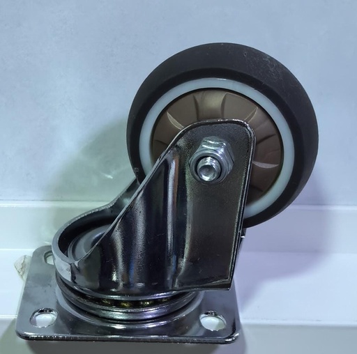 [ 50X17 2" - كفر ربر بنى متحرك ]  WHEEL BROWN TPR BEARING TYPE 2" 50X17 - ZHONGDAI 