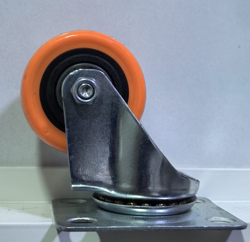 [ 2" - كفر برتقالي ربر متحرك ]  WHEEL ORANGE RUBBER BEARING 2" 50X32 - KIT/STRONG 