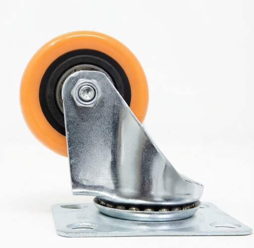 [ 2" - كفر برتقالي ربر متحرك ]  WHEEL ORANGE RUBBER BEARING 2" 50X32 - KIT/STRONG 