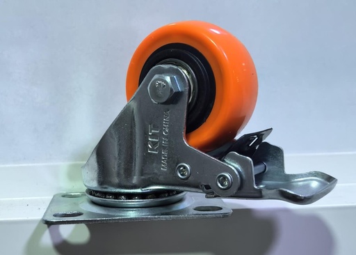 [ 2" - كفر برتقالي ربر فرملة ]  WHEEL ORANGE RUBBER BREAK 2" 50X32 - KIT/STRONG 