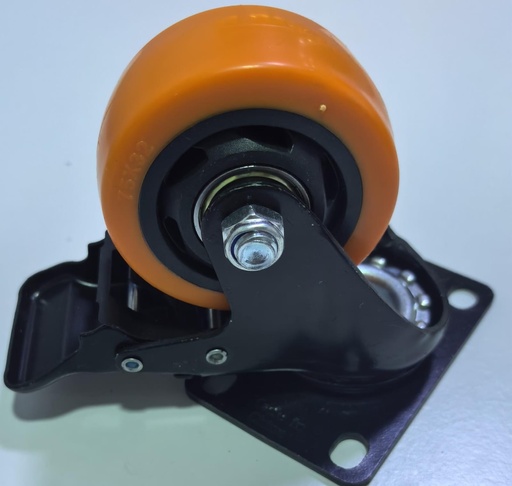 [ 3" - كفر برتقالي ربر فرملة ]  WHEEL ORANGE RUBBER BREAK 3" 75X32 