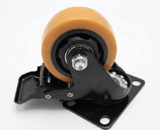 [ 3" - كفر برتقالي ربر فرملة ]  WHEEL ORANGE RUBBER BREAK 3" 75X32 