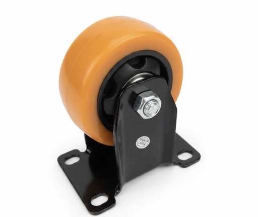 [ 3" - كفر برتقالي ربر شابت ]  WHEEL ORANGE RUBBER FIX 3" 75X32 