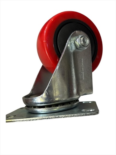 [ 3" - كفر احمر ربر فرملة ]  WHEEL RED RUBBER BEARING H/DUTY 3" 75X32 - STRONG 