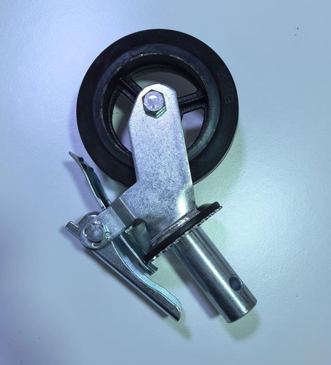 [ 6X2 -  عجلة سقالة ]  WHEEL SIGALA BLACK WITH BREAK 6X2 - SMALL 