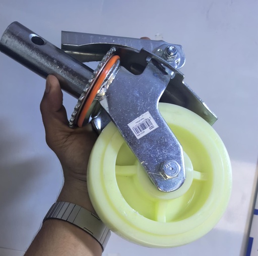 [ 6X2 - سقالة عجلة ابيض ]  WHEEL SIGALA WHITE WITH BREAK 6X2 