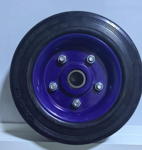 [ كفر عربية ]  WHEEL TROLLY BLUE RIM SOLID RUBBER 8" 200/50-100 - KIT 