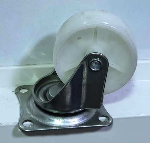 [2" - كفر ابيض بلاستيك متحرك]  WHEEL WHITE PLASTIC 2" BEARING TYPE -NO.195 