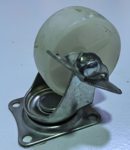 [ 2" - كفر ابيض بلاستيك فرمة ]  WHEEL WHITE PLASTIC 2" BREAK TYPE (NO-196) - 20003231 