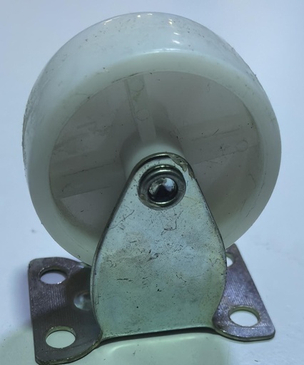  WHEEL WHITE PLASTIC 2.5" FIX TYPE 