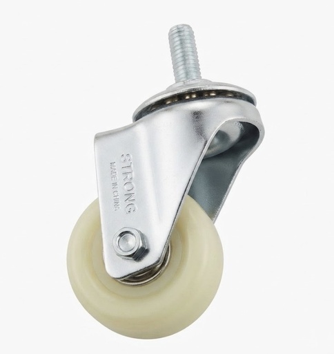  WHEEL WHITE RUBBER 2" BOLT BEARING TYPE - STRONG 