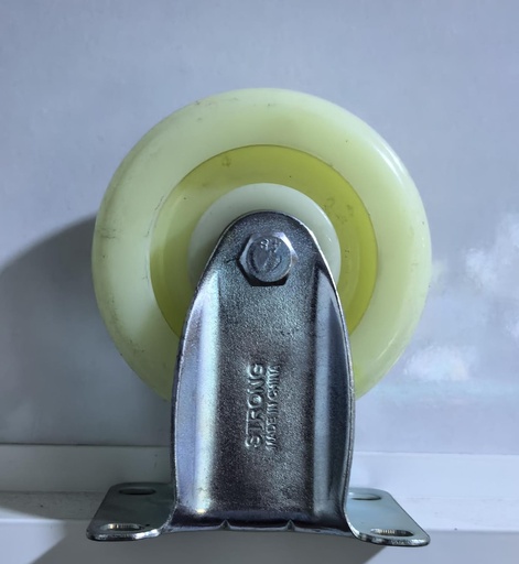 [ 4" - كفر ابيض ربر شابت ]  WHEEL WHITE RUBBER 4" FIX TYPE 