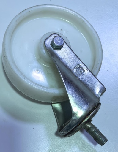 [ 5" - كفر ابيض ربر شابت ] WHEEL WHITE PLASTIC 5" BOLT BEARING TYPE - KIT