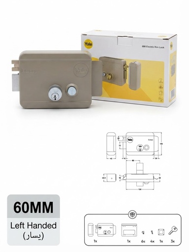 [ 68800602 - قفل ]  YALE ELECTRIC RIM LOCK LEFT 602 - ITALY 