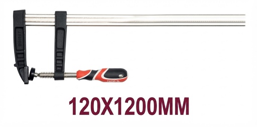 [ YT-6453 - مربط نجار120X1200MM ]  YATO F-CLAMP RED/BLACK 120X1200MM - YT-6453 