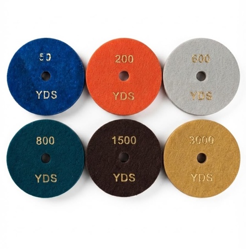 [ 4" 100MM -  تلميع ]  YDS FLEXIBLE POLISHING PAD 4" MARBLE & GRANITE - ALL GRIT 