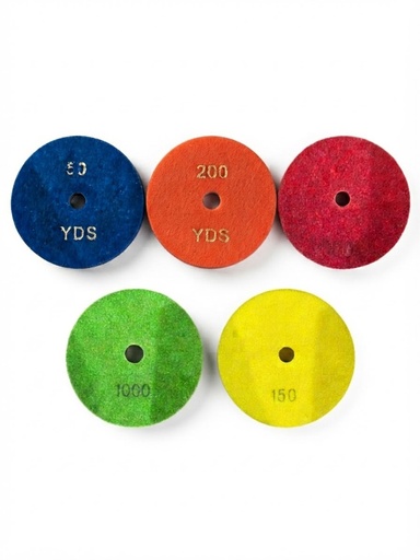 [ 4" 100MM -  تلميع ]  YDS FLEXIBLE POLISHING PAD 4.5" MARBLE & GRANITE - ALL GRIT 