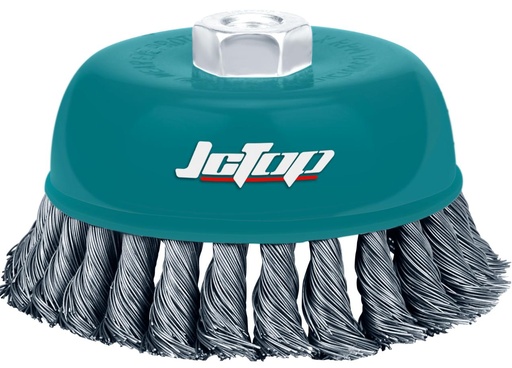 JCTOP WIRE BRUSH SILVER 100MM 4" BOWL TYPE -CHINA