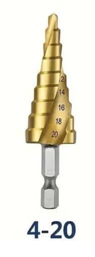YDS STEP DRILL BIT SPRIAL GROOVE (4-20MM) CHINA/0148