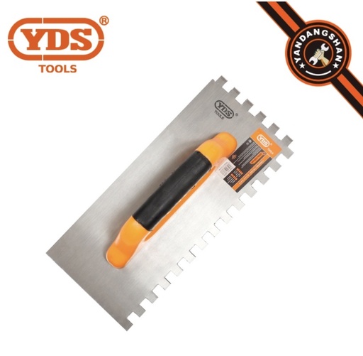 YDS S.STEEL FINISHING TROWEL TOOTHED 280X125MM EDGE CUT -CHINA
