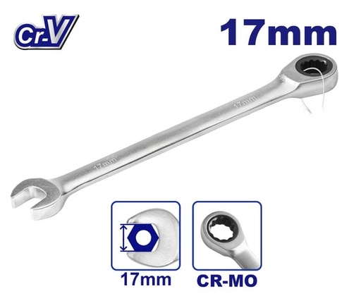 [YDS-0643] YDS COMBINATION RATCHET WRENCH 17MM -CHINA