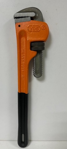 YDS ADJUSTABLE PIPE WRENCH BLACK/ORANGE GRIP 18" -CHINA-0619