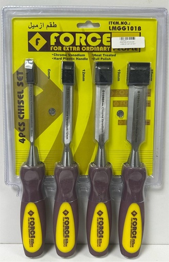 [LMGG101B] FORCEMIX 4PCS WOOD CHISEL SET (1/4"-1/2"-3/4"-1") 6X25MM-CHINA/LMGG101B