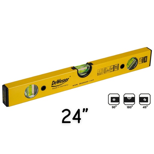 [31-034] DEWESSER ALUMINIUM LEVEL 60CM 24" - GERMANY/31-034