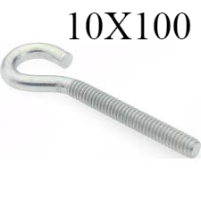 HOOK & EYE BOLT GI OPEN - (10X100)