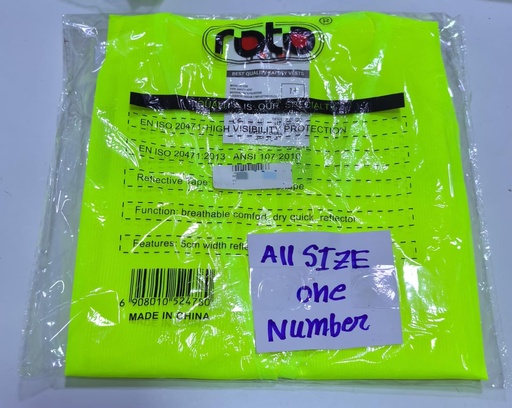 ROTO SAFETY JACKET REFELECTIVE ZIPPER ALL SIZE 120GSM -CHINA/RT-120P