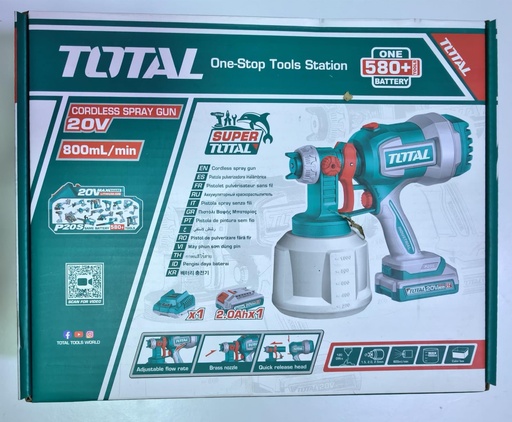 TOTAL SPRAY GUN CORDLESS DRILL0 20V 800ML 220-240V WITH BATTERY -CHINA/TSGLI20042