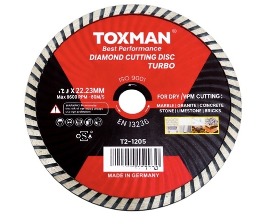 TOXMAN DIAMOND CUTTING DISC TURBO 4.5" 115X10X22.23MM