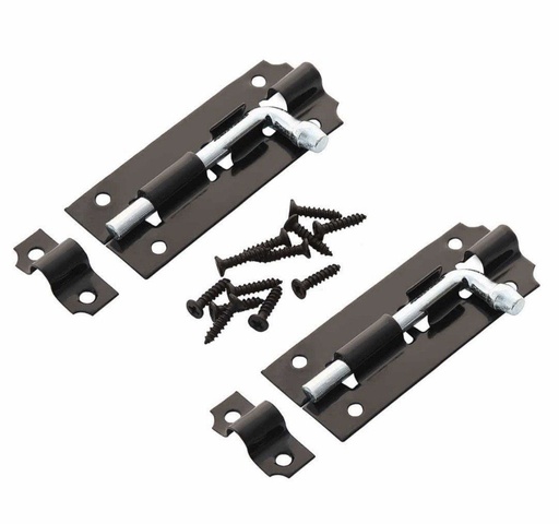 [مزلاج باب 5 انش اسود] LAWAZIM LATCH LOCK TWIN BLACK 6" K10411
